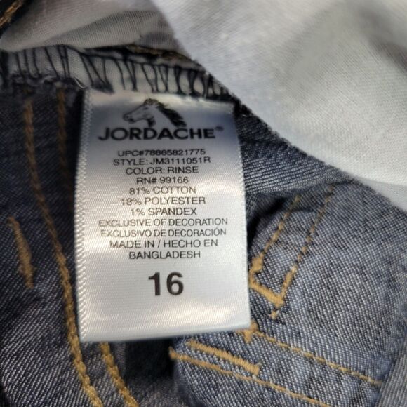Jordache Bootcut Jeans Womens 16 Blue Dark Wash Stretches Trouser Button Pockets - Picture 14 of 16